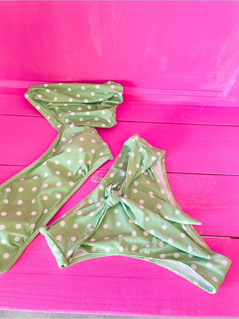 Polka Dot Mint Green Women's Bikini Set